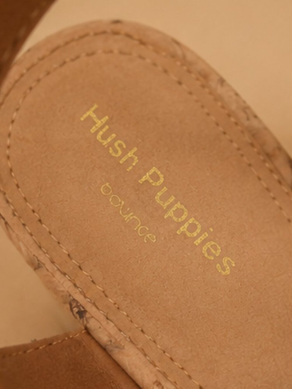 Hush Puppies NWOT Cork Wedge Sandals Tan Brown/Suede Leather Shoes Women's US 8 - Picture 5 of 7